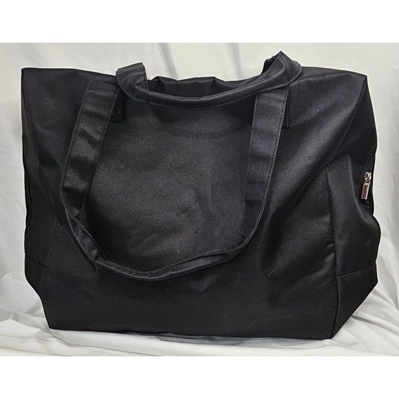 Yves Saint Laurent Beaute Black Canvas Tote Bag YSL Logo Travel Duffle Bag Large - Picture 4 of 6